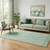 5' X 8' Teal And Pale Aqua Oriental Washable Area Rug With UV Protection 5' X 8' Teal And Pale Aqua Oriental Washable Area Rug With UV Protection
