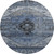 8' Blue Gray And Charcoal Oriental Washable Round Rug With UV Protection 8' Blue Gray And Charcoal Oriental Washable Round Rug With UV Protection