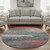 8' Coral Pink And Gray Abstract Washable Round Rug With UV Protection 8' Coral Pink And Gray Abstract Washable Round Rug With UV Protection