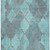 5' X 8' Teal And Taupe Damask Washable Area Rug With UV Protection 5' X 8' Teal And Taupe Damask Washable Area Rug With UV Protection