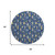 8' Navy Blue Gold And Gray Floral Washable Round Rug With UV Protection 8' Navy Blue Gold And Gray Floral Washable Round Rug With UV Protection