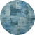 8' Blue And Denim Blue Abstract Washable Round Rug With UV Protection 8' Blue And Denim Blue Abstract Washable Round Rug With UV Protection