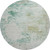 8' Light Taupe And Teal Abstract Washable Round Rug With UV Protection