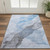 3' X 5' Sky Blue And Gray Abstract Washable Area Rug With UV Protection 3' X 5' Sky Blue And Gray Abstract Washable Area Rug With UV Protection