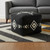 18" Black Cotton Geometric Pouf Ottoman 18" Black Cotton Geometric Pouf Ottoman