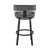 26" Gray And Black Faux Leather And Iron Swivel Low Back Counter Height Bar Chair 26" Gray And Black Faux Leather And Iron Swivel Low Back Counter Height Bar Chair