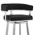 30" Black And Silver Faux Leather And Iron Swivel Low Back Bar Height Bar Chair 30" Black And Silver Faux Leather And Iron Swivel Low Back Bar Height Bar Chair