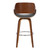 26" Gray And Brown Faux Leather And Iron Swivel Low Back Counter Height Bar Chair 26" Gray And Brown Faux Leather And Iron Swivel Low Back Counter Height Bar Chair