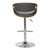 24" Gray And Silver Solid Wood Swivel Low Back Adjustable Height Bar Chair 24" Gray And Silver Solid Wood Swivel Low Back Adjustable Height Bar Chair