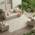 10' X 14' Beige And Gray Floral Washable Indoor Outdoor Area Rug 10' X 14' Beige And Gray Floral Washable Indoor Outdoor Area Rug