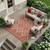 10' X 14' Red And Denim Blue Tribal Washable Indoor Outdoor Area Rug 10' X 14' Red And Denim Blue Tribal Washable Indoor Outdoor Area Rug