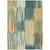3' X 5' Green And Gold Striped Washable Indoor Outdoor Area Rug