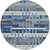 8' Denim Blue And Blue Round Striped Washable Indoor Outdoor Area Rug 8' Denim Blue And Blue Round Striped Washable Indoor Outdoor Area Rug