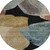8' Black And Brown Round Abstract Washable Indoor Outdoor Area Rug