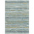 9' X 12' Teal Blue And Gold Striped Washable Indoor Outdoor Area Rug