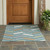 3' X 5' Teal Blue And Silver Geometric Washable Indoor Outdoor Area Rug 3' X 5' Teal Blue And Silver Geometric Washable Indoor Outdoor Area Rug