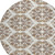 8' Brown And Ivory Round Damask Washable Indoor Outdoor Area Rug 8' Brown And Ivory Round Damask Washable Indoor Outdoor Area Rug