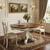 62" Brown And White Oval Solid Wood Pedestal Base Dining Table 62" Brown And White Oval Solid Wood Pedestal Base Dining Table