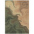 10' X 14' Olive Green And Green Abstract Washable Indoor Outdoor Area Rug