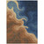 3' X 5' Orange And Navy Blue Abstract Washable Indoor Outdoor Area Rug