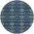 8' Navy Blue And Gold Round Geometric Washable Indoor Outdoor Area Rug 8' Navy Blue And Gold Round Geometric Washable Indoor Outdoor Area Rug