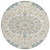 8' Ivory And Gray Round Floral Medallion Washable Indoor Outdoor Area Rug