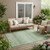 5' X 8' Green And Ivory Striped Washable Indoor Outdoor Area Rug 5' X 8' Green And Ivory Striped Washable Indoor Outdoor Area Rug
