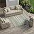 9' X 12' Green And Beige Striped Washable Indoor Outdoor Area Rug 9' X 12' Green And Beige Striped Washable Indoor Outdoor Area Rug