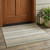 3' X 5' Ivory And Beige Striped Washable Indoor Outdoor Area Rug