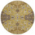 8' Walnut And Gold Round Oriental Washable Indoor Outdoor Area Rug 8' Walnut And Gold Round Oriental Washable Indoor Outdoor Area Rug