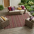 10' X 14' Burgundy And Red Striped Washable Indoor Outdoor Area Rug 10' X 14' Burgundy And Red Striped Washable Indoor Outdoor Area Rug