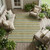 10' X 14' Sage And Green Striped Washable Indoor Outdoor Area Rug 10' X 14' Sage And Green Striped Washable Indoor Outdoor Area Rug