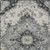 9' X 12' Gray And Graphite Floral Medallion Washable Indoor Outdoor Area Rug 9' X 12' Gray And Graphite Floral Medallion Washable Indoor Outdoor Area Rug
