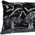 14" X 35" Dark Gray And White Aspen Nighttime Skyline Lumbar Wool Throw Pillow