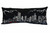 14" X 35" Dark Gray And White Denver Nighttime Skyline Lumbar Decorative Pillow