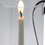 12" Light Gray Glass Centerpiece Taper Candle Holder With Candle 12" Light Gray Glass Centerpiece Taper Candle Holder With Candle