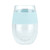 Clear And Blue Tritan Plastic Convex Curve Shape Stemless All Purpose Wine Glass