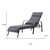 40" Dark Gray Aluminum Six Position Adjustable Outdoor Chaise Lounge with Gray Cushion 40" Dark Gray Aluminum Six Position Adjustable Outdoor Chaise Lounge with Gray Cushion