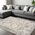 8' X 10' Ivory And Gray Floral Medallion Area Rug 8' X 10' Ivory And Gray Floral Medallion Area Rug