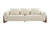 100" Cream Fabric Sofa With Wood Brown Legs 100" Cream Fabric Sofa With Wood Brown Legs