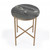 23" Brass And Gray Marble Round End Table 23" Brass And Gray Marble Round End Table