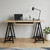 60" Ivory and Black Solid Wood Executive Desk 60" Ivory and Black Solid Wood Executive Desk