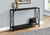 48" Black Wood and Metal Faux Marble Console Table With Shelf 48" Black Wood and Metal Faux Marble Console Table With Shelf
