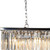 Black Unique Statement Eight Light Metal and Crystal Glass Chandelier With Clear Shades Black Unique Statement Eight Light Metal and Crystal Glass Chandelier With Clear Shades