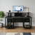 72" Black Wood and Metal Rolling Computer Desk 72" Black Wood and Metal Rolling Computer Desk