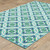 4' X 6' Blue and Green Geometric Stain Resistant Indoor Outdoor Area Rug 4' X 6' Blue and Green Geometric Stain Resistant Indoor Outdoor Area Rug