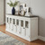 81" Black And White Solid Wood Buffet Table With Six Doors