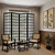 96" Black And White Folding Four Panel Screen Room Divider 96" Black And White Folding Four Panel Screen Room Divider