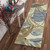 8' Ivory Blue And Brown Wool Tropical Botanical Hand Tufted Runner Rug 8' Ivory Blue And Brown Wool Tropical Botanical Hand Tufted Runner Rug