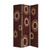 72" Brown Canvas Folding Three Panel Screen Room Divider 72" Brown Canvas Folding Three Panel Screen Room Divider